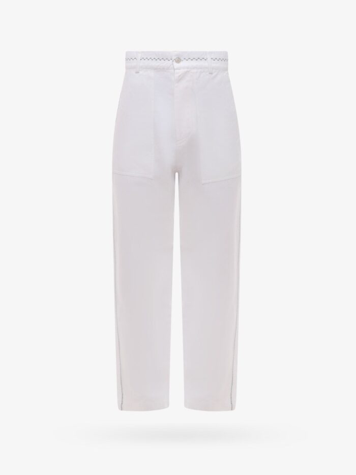 NICK FOUQUET White Denim Trouser With Stitching And Embroidery