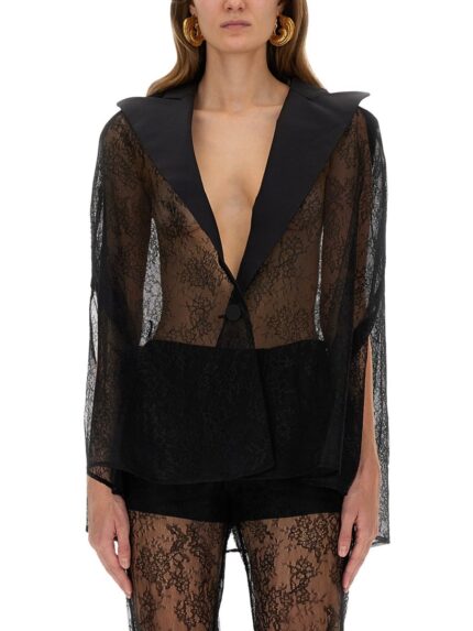 NINA RICCI BLAZER-INSPIRED LACE CAPE