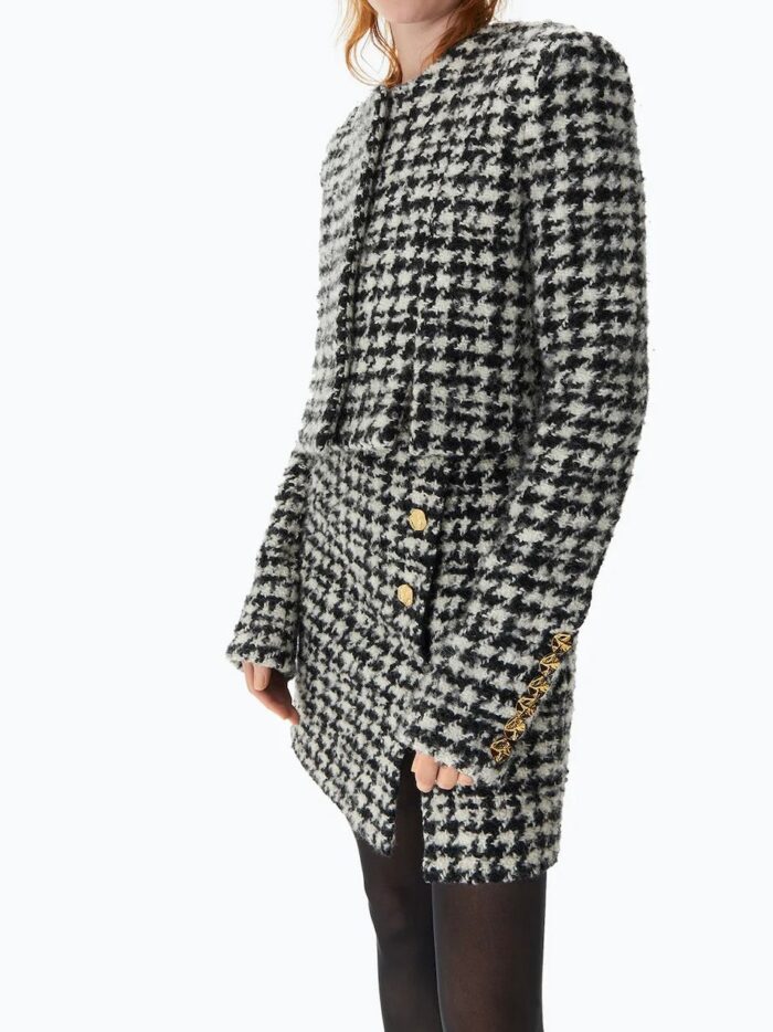 Nina Ricci Houndstooth Round Collar Jacket