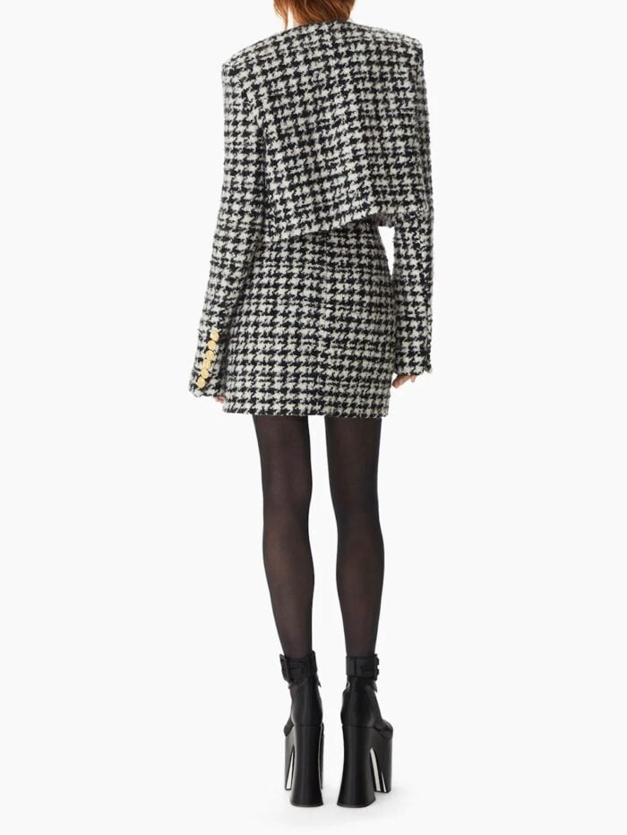 Nina Ricci Houndstooth Round Collar Jacket