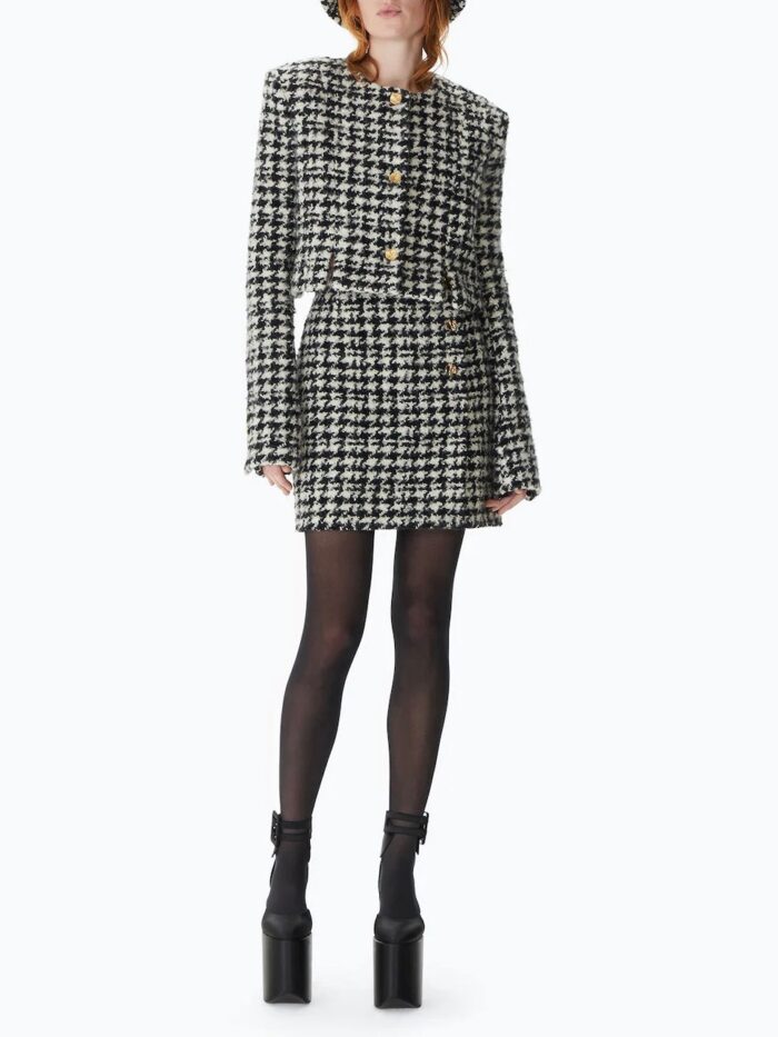 Nina Ricci Houndstooth Round Collar Jacket