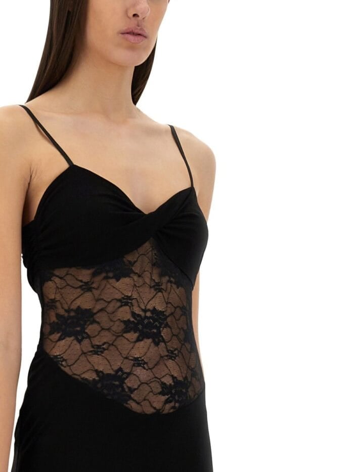 NINA RICCI MERMAID DRESS WITH LACE INSERTS