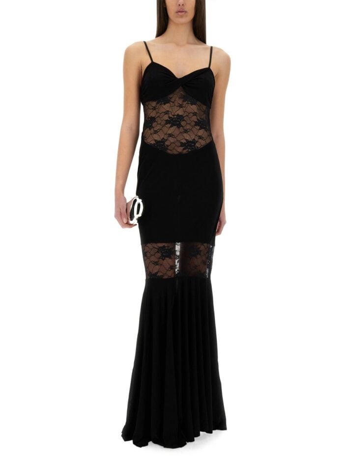 NINA RICCI MERMAID DRESS WITH LACE INSERTS