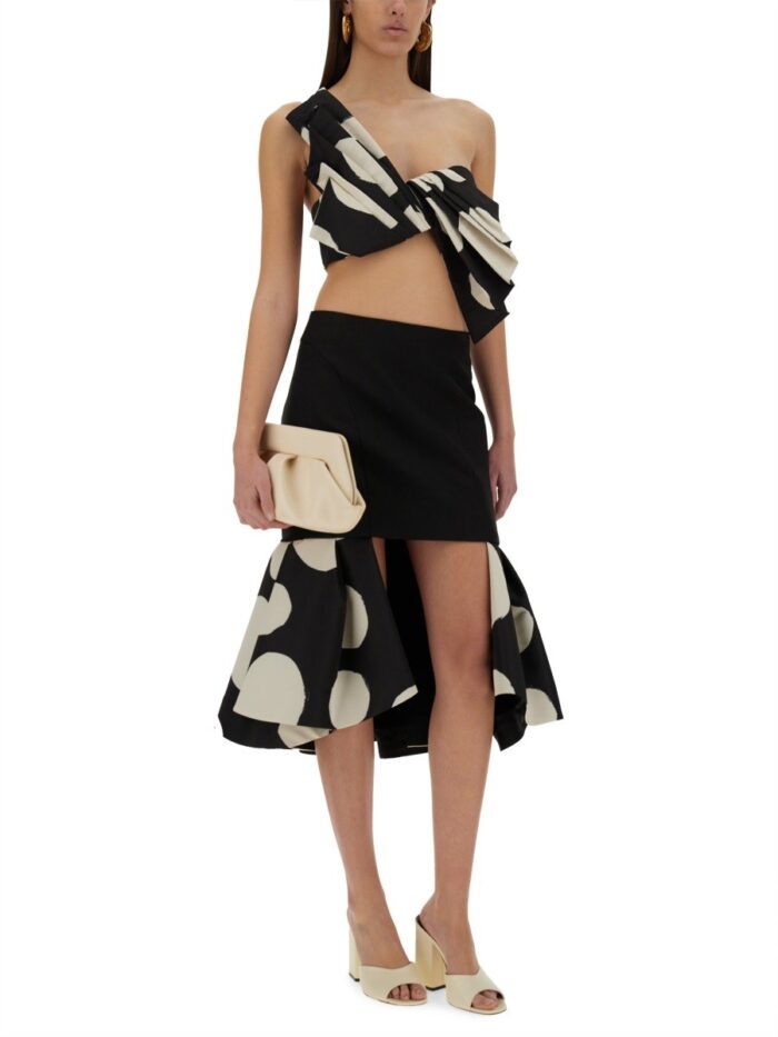 NINA RICCI MIDI SKIRT WITH DOUBLE RUFFLES
