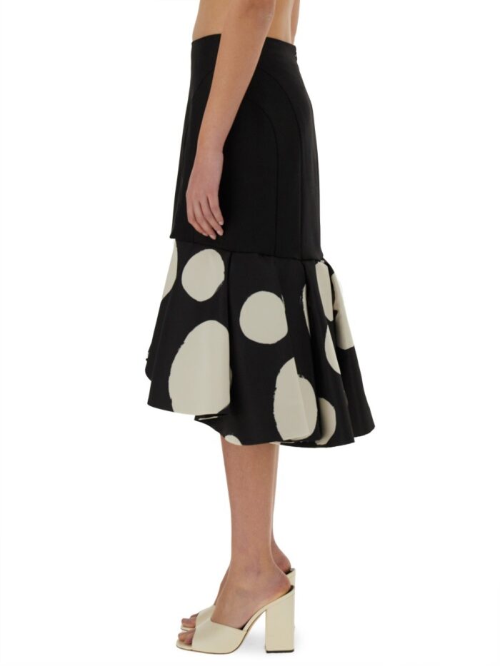 NINA RICCI MIDI SKIRT WITH DOUBLE RUFFLES