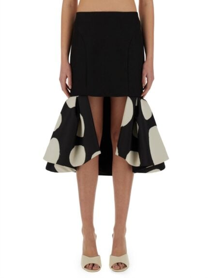 NINA RICCI MIDI SKIRT WITH DOUBLE RUFFLES