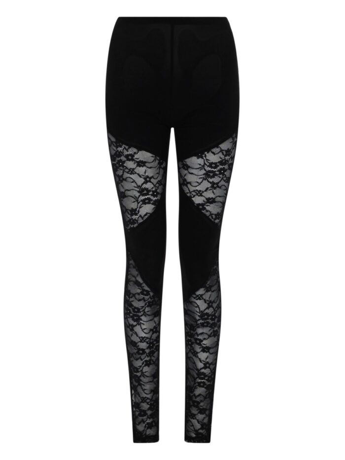 NINA RICCI PATCHWORK LEGGINGS WITH LACE INSERTS