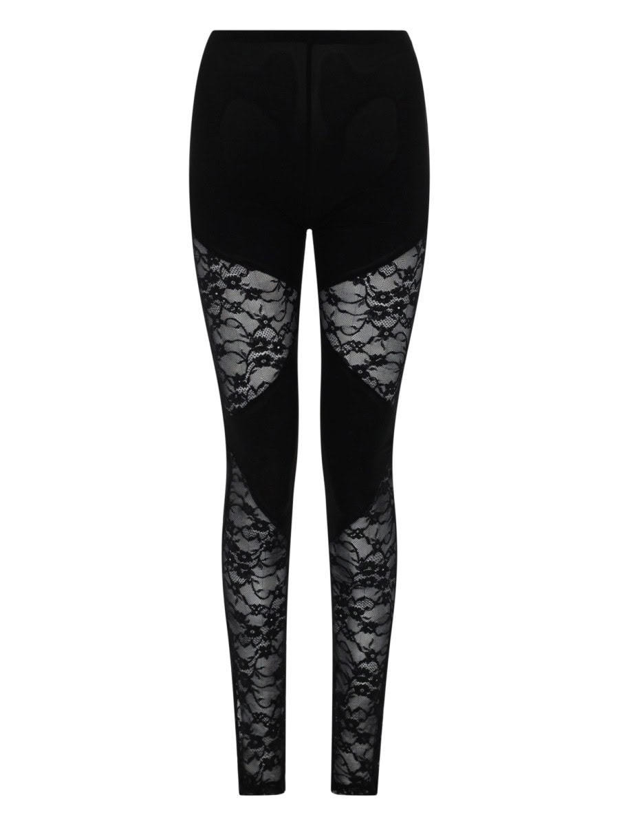 NINA RICCI PATCHWORK LEGGINGS WITH LACE INSERTS