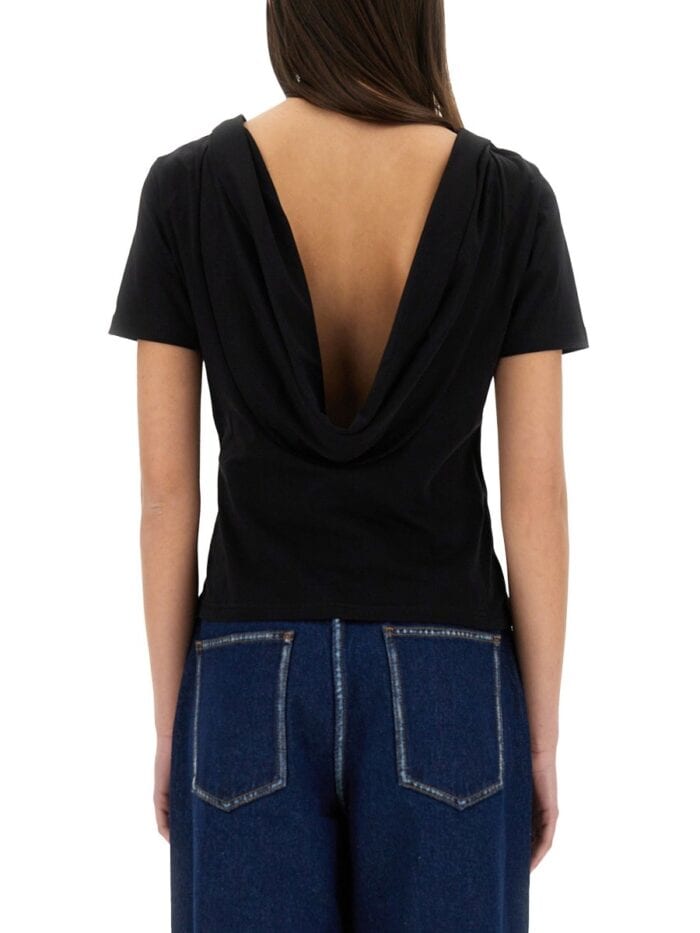 NINA RICCI T-SHIRT WITH BACK NECKLINE
