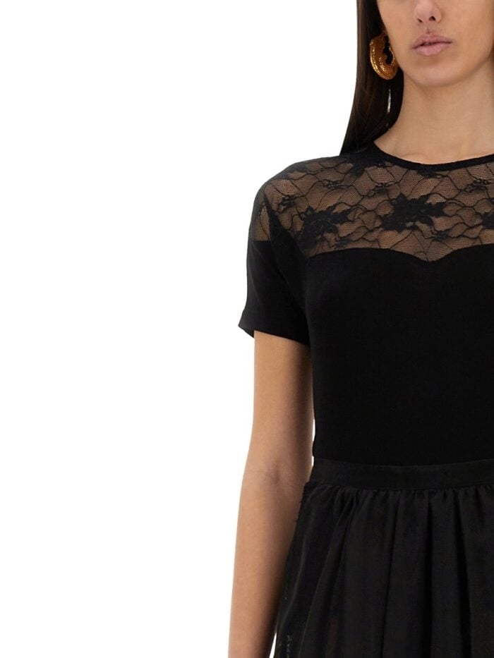 NINA RICCI TOP WITH LACE INSERT