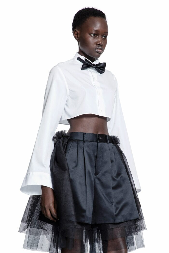 NOIR KEI NINOMIYA Cropped Bow-tie Shirt