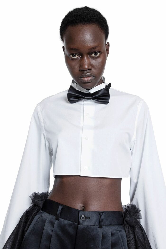 NOIR KEI NINOMIYA Cropped Bow-tie Shirt