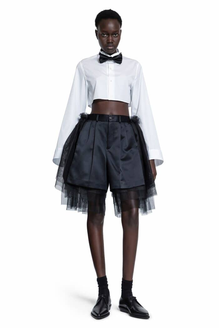 NOIR KEI NINOMIYA Cropped Bow-tie Shirt