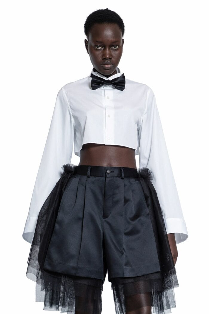 NOIR KEI NINOMIYA Cropped Bow-tie Shirt