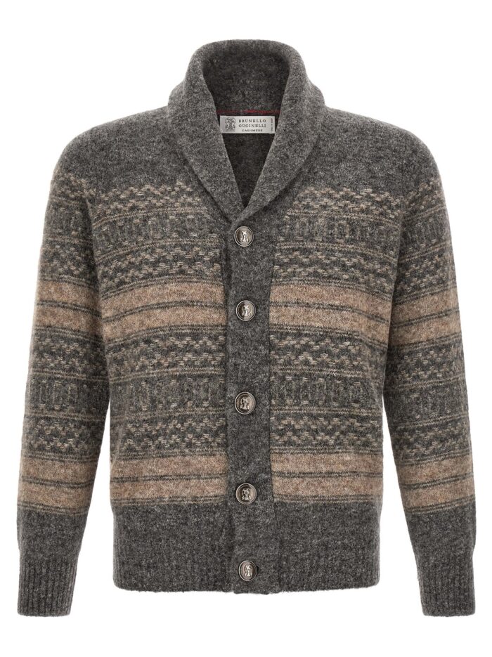 brunello cucinelli 'nordic jacquard' cardigan Brunello Cucinelli 'Nordic Jacquard' Cardigan