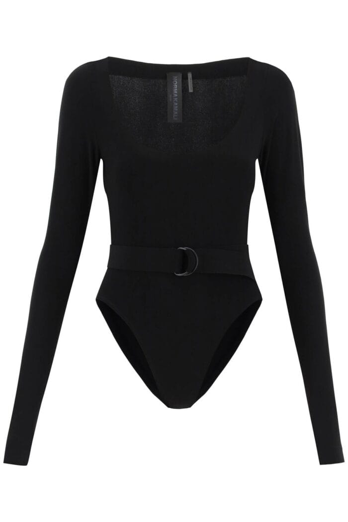 NORMA KAMALI Belted Long-sleeved Bodysuit