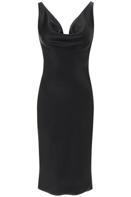 NORMA KAMALI Drape Neck Satin Dress