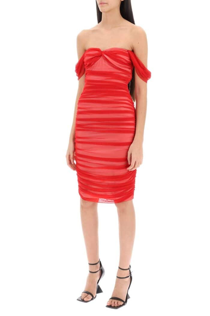 NORMA KAMALI Walter Draped Mesh Dress