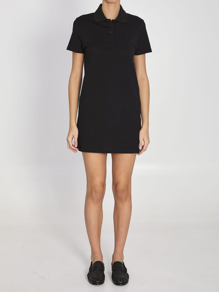 Saint Laurent Cassandre cotton piqué dress