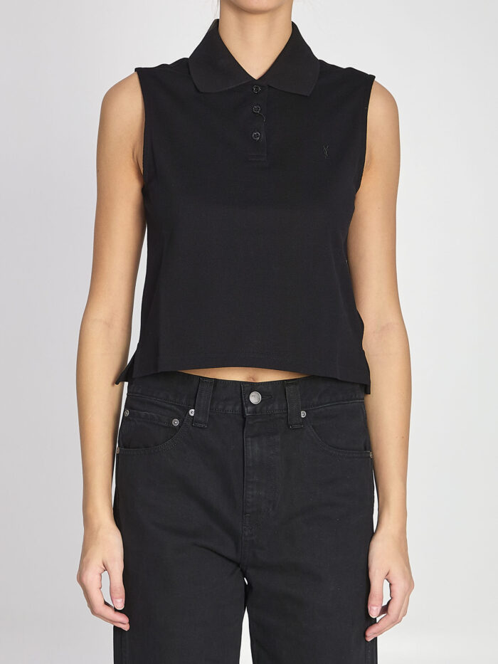 saint laurent cassandre polo in cotton piqué Saint Laurent Cassandre polo in cotton piqué