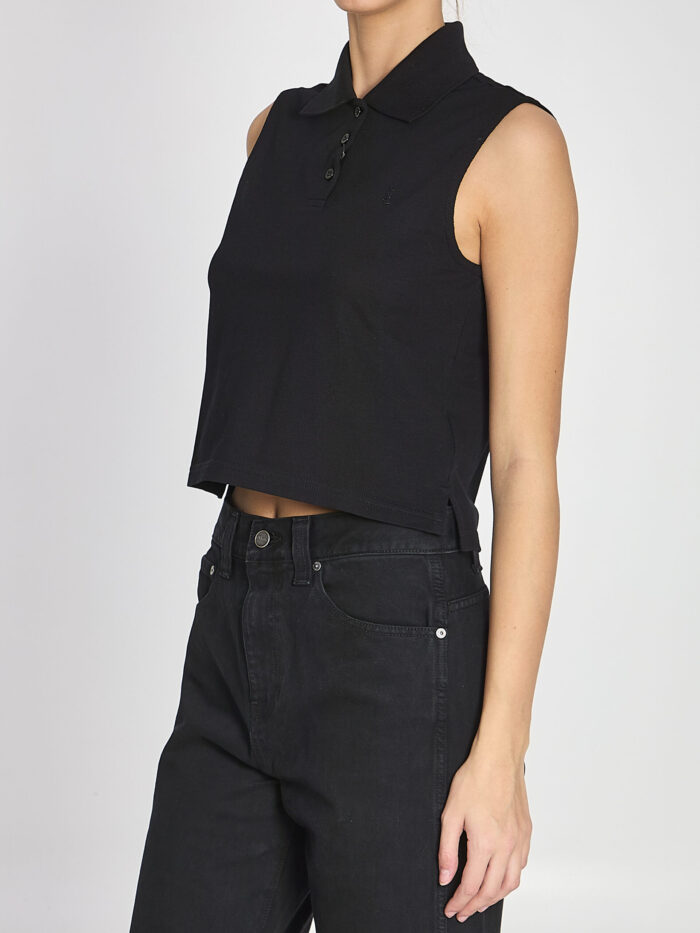 Saint Laurent Cassandre polo in cotton piqué