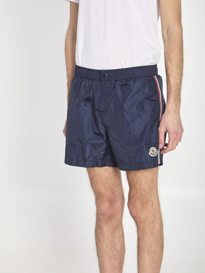 Moncler Swim shorts with a logo patch