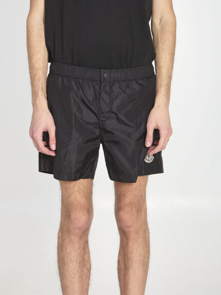 Moncler Swim shorts with a logo patch