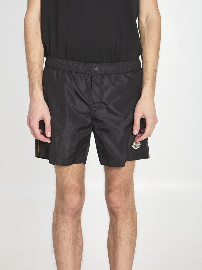 Moncler Swim shorts with a logo patch