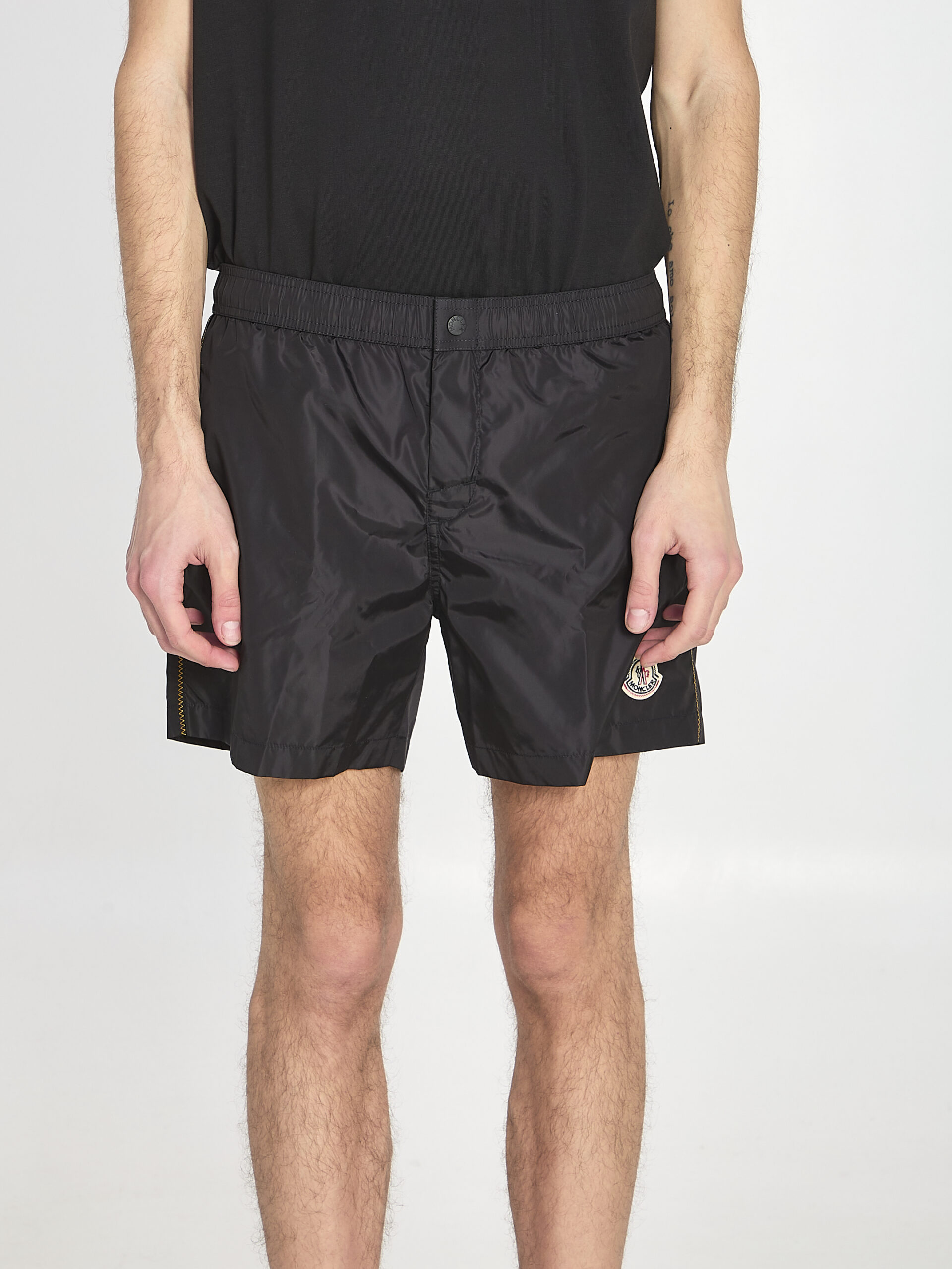 Moncler Swim shorts with a logo patch