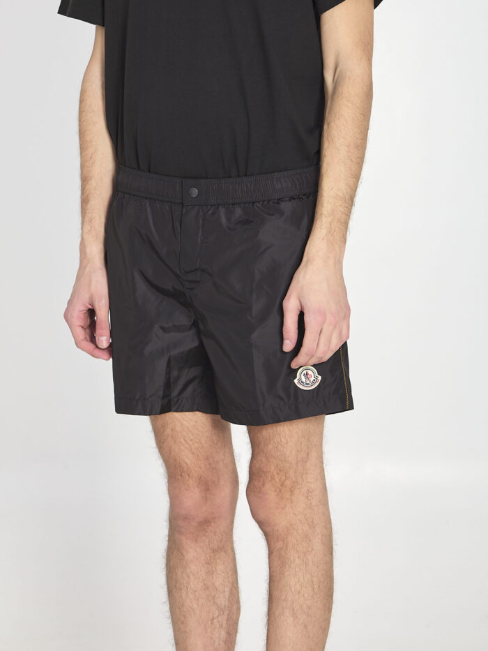 Moncler Swim shorts with a logo patch