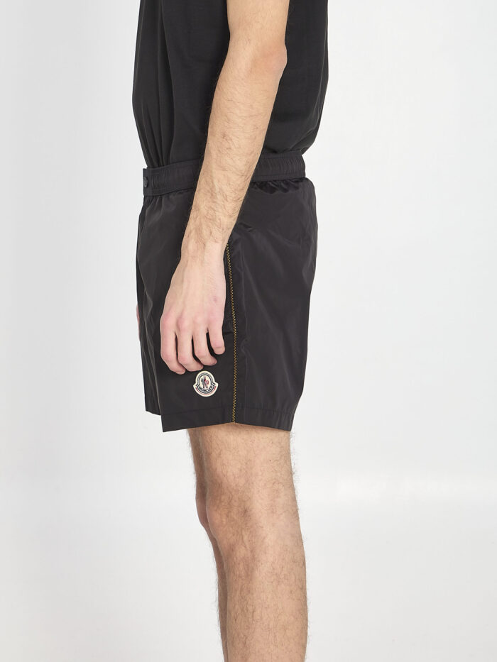Moncler Swim shorts with a logo patch