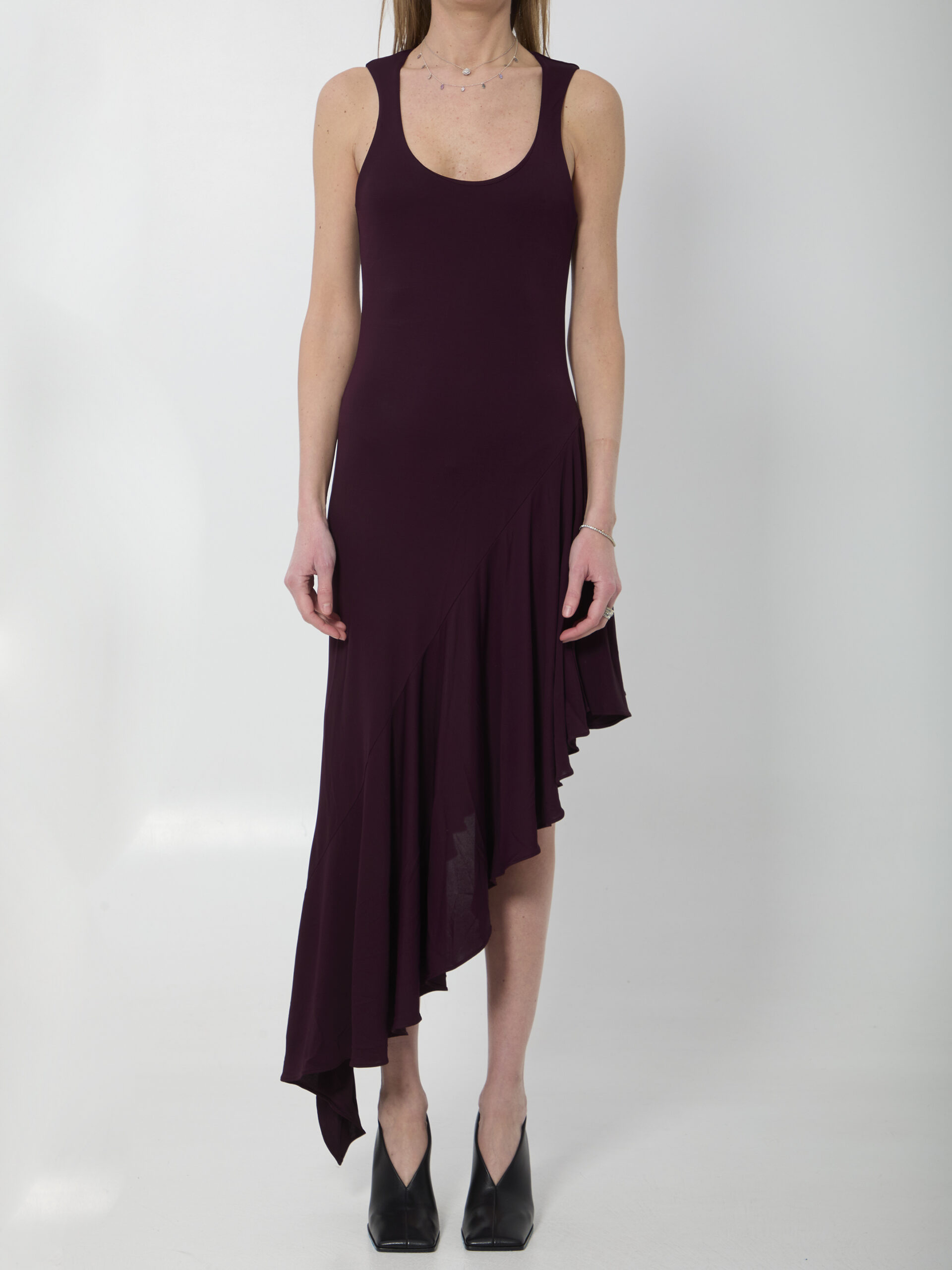 Alaia Fluid jersey asymmetric dress