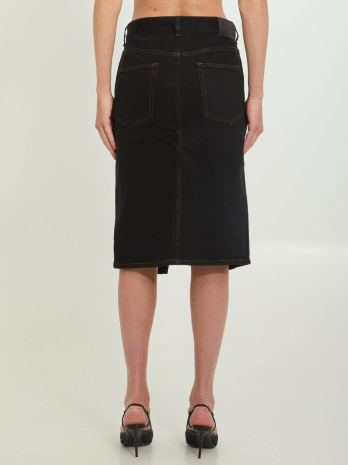 Saint Laurent Deep Sea baggy pencil skirt