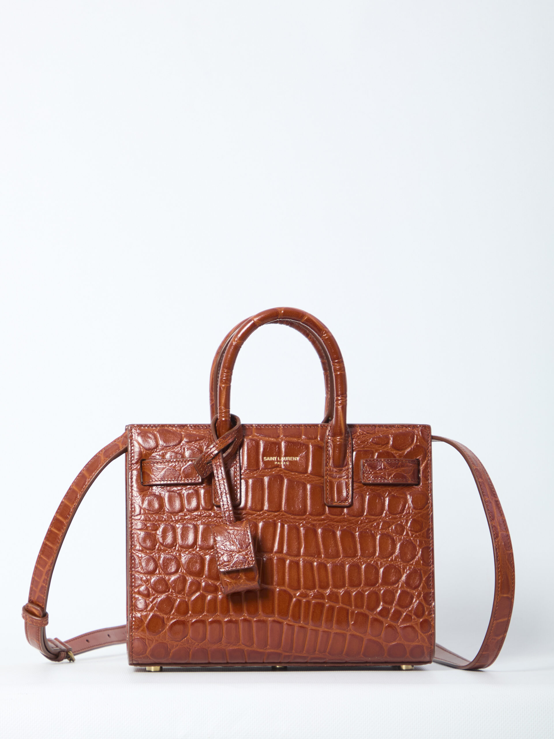 Saint Laurent Sac De Jour nano crocodile bag