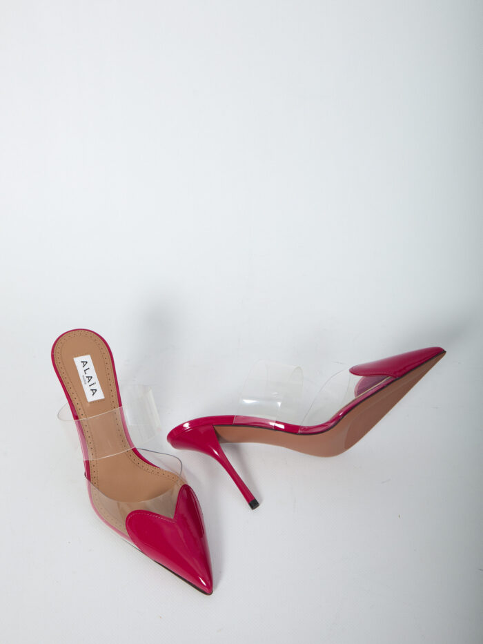 Alaia Raspberry Le Coeur mules