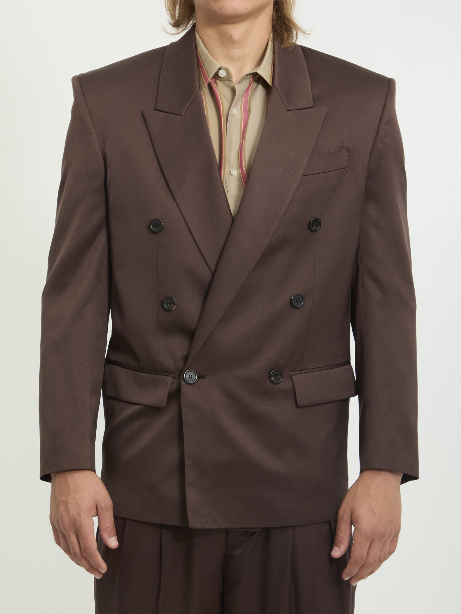 Saint Laurent Double-breasted silk satin jacket