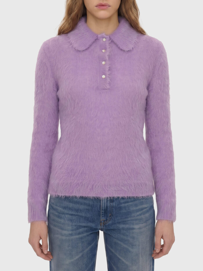 chloe dreamy lavander polo style pullover Chloe Dreamy Lavander polo-style pullover