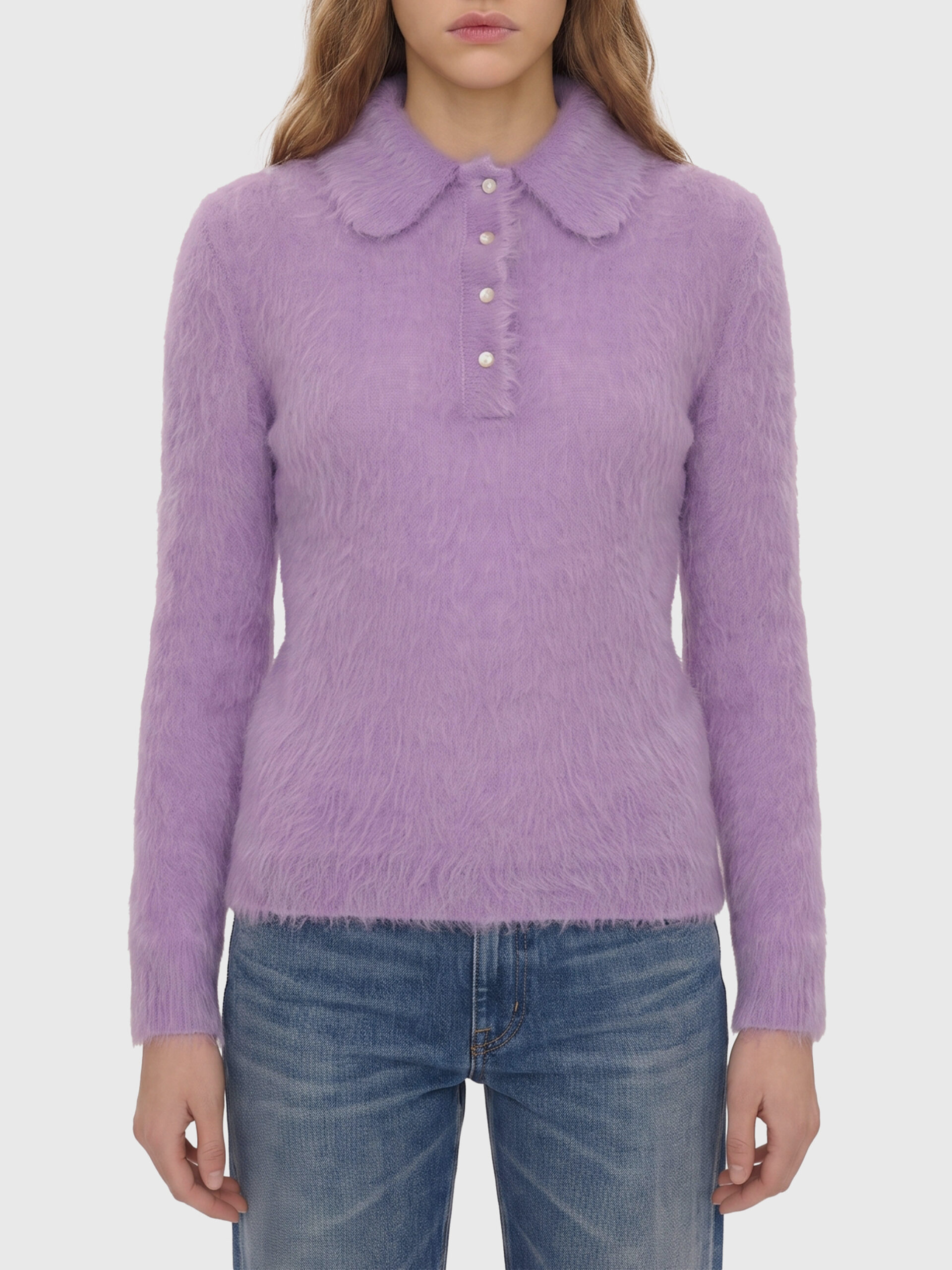 Chloe Dreamy Lavander polo-style pullover