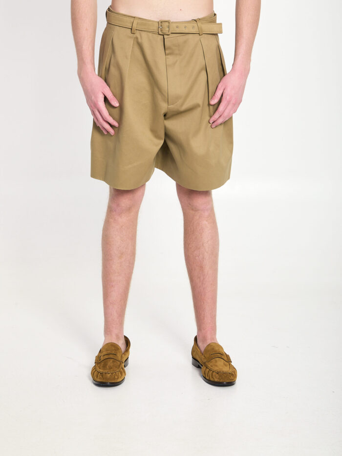Saint Laurent Cotton drill shorts with belt
