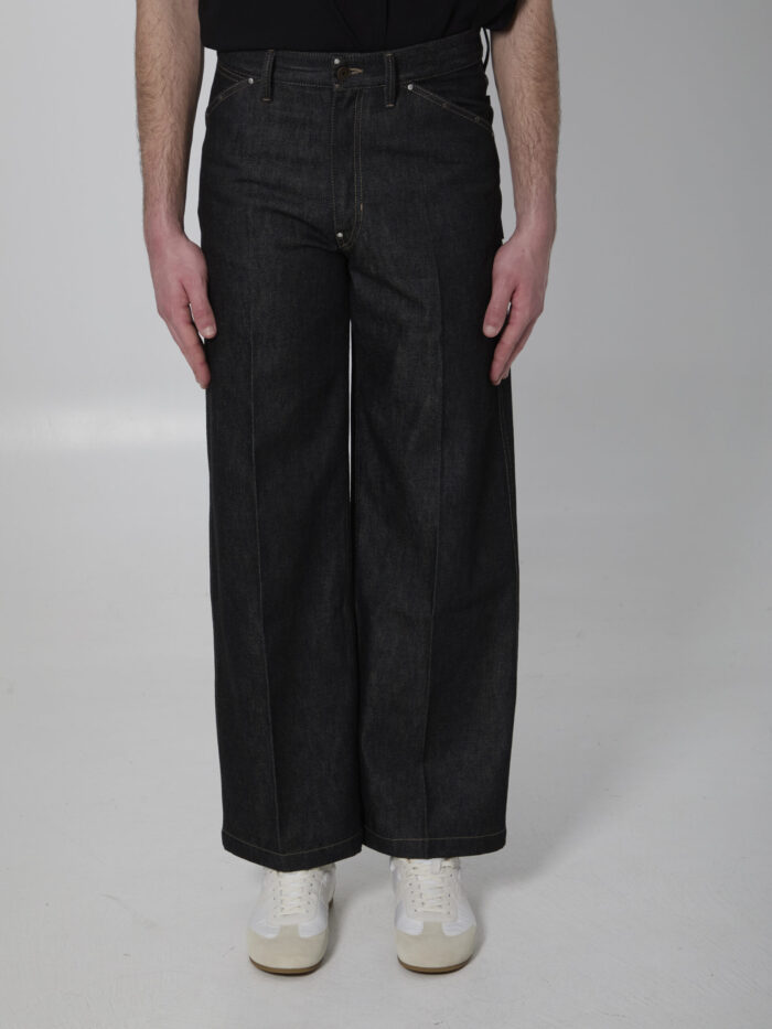 lemaire wide leg jeans with studs Lemaire Wide-leg jeans with studs