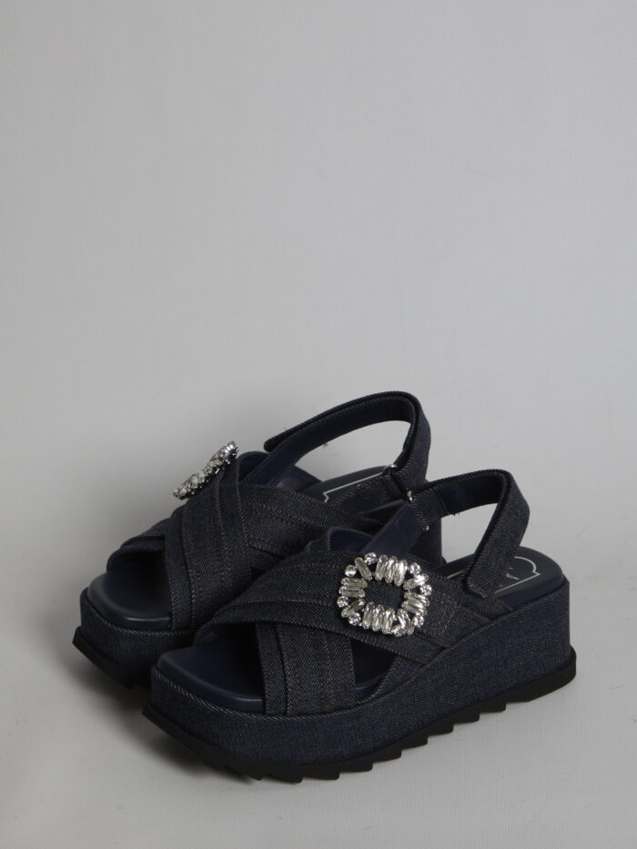 Roger Vivier Denim wedge sandals