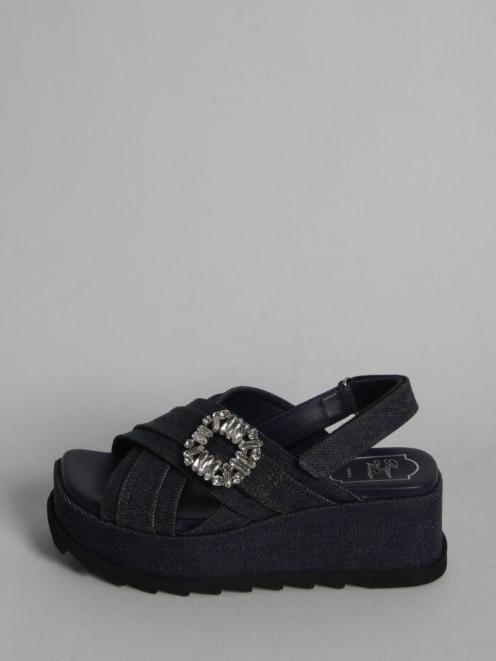 Roger Vivier Denim wedge sandals