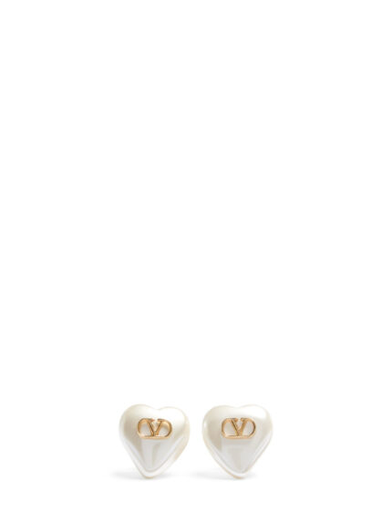 Valentino Garavani VLogo Signature metal and pearl earrings