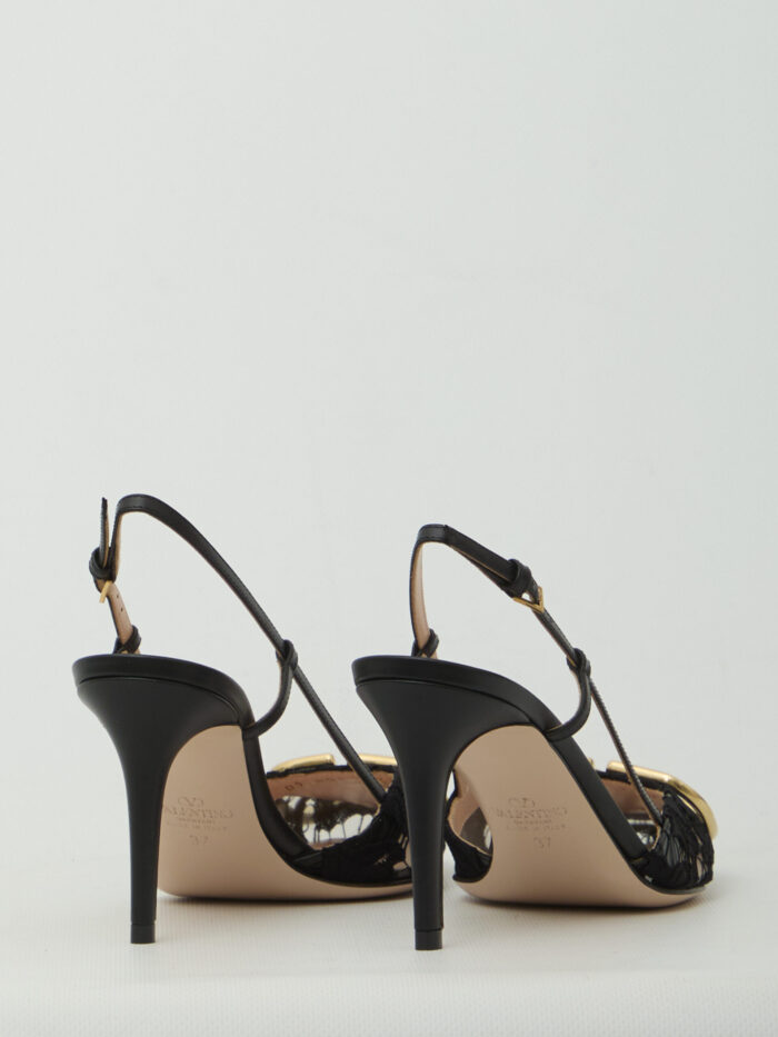 Valentino Garavani VLogo Signature slingback pumps in lace