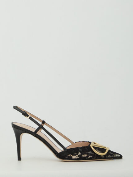 Valentino Garavani VLogo Signature slingback pumps in lace
