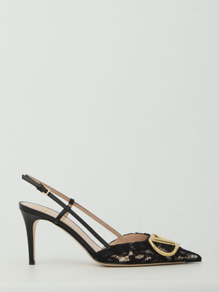 valentino garavani vlogo signature slingback pumps in lace Valentino Garavani VLogo Signature slingback pumps in lace
