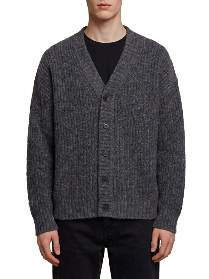roberto collina anthracite wool cardigan over Roberto Collina Anthracite wool cardigan over
