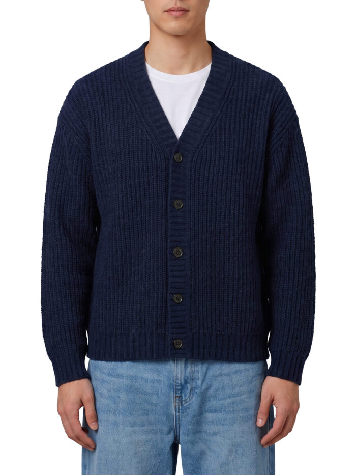 roberto collina navy blue wool cardigan over Roberto Collina Navy blue wool cardigan over