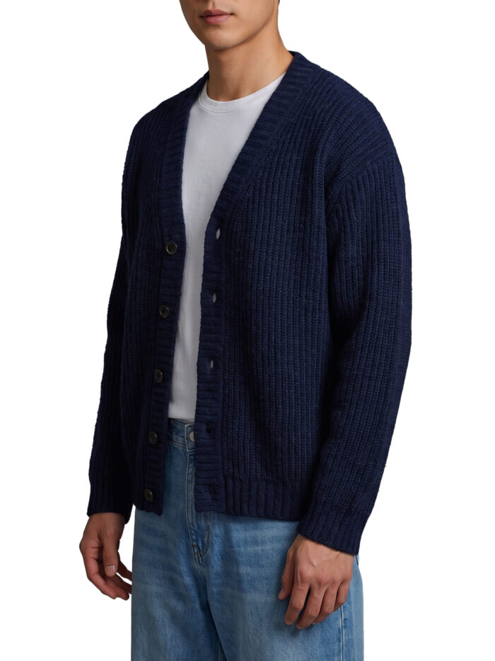 Roberto Collina Navy blue wool cardigan over