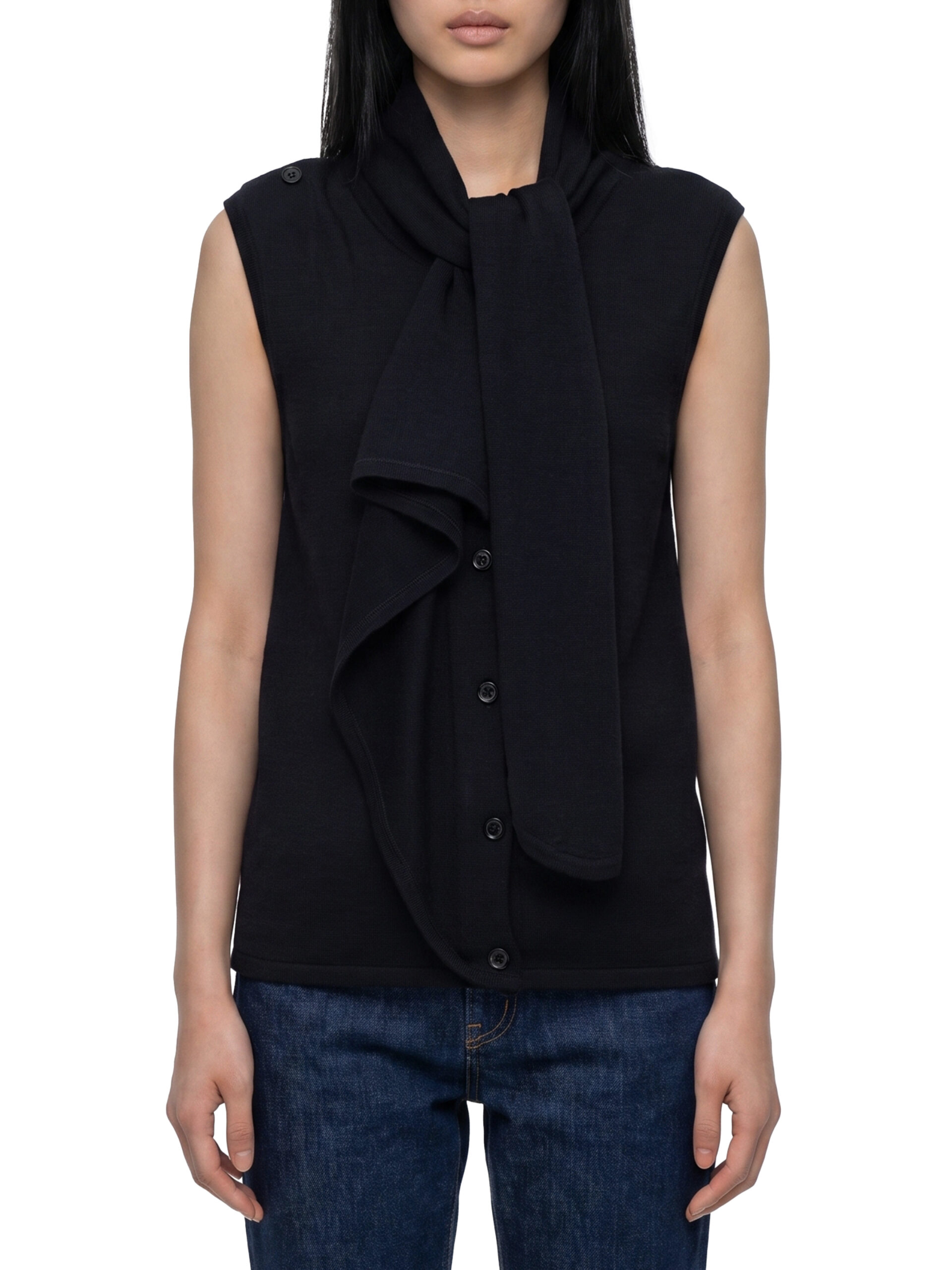 Lemaire Asymmetrical cardigan in merino wool blend